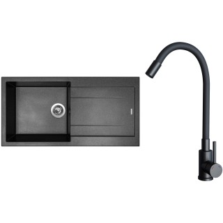Set Sinks G28474 (drez Amanda 990 Metalblack 74 + batéria Elasta Čierna matná)