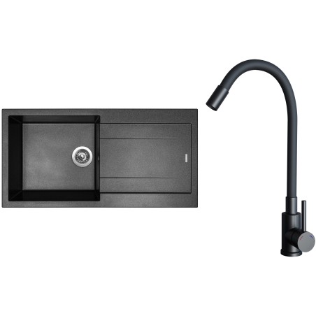 Set Sinks G28474 (drez Amanda 990 Metalblack 74 + batéria Elasta Čierna matná)