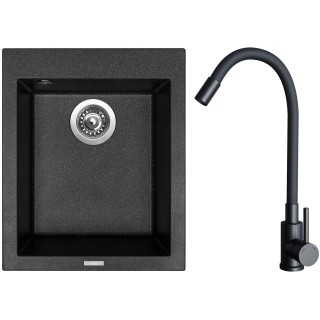 Set Sinks G29830 (drez Cube 410 Granblack 30 + batéria Elasta Čierna matná)