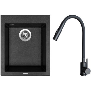 Set Sinks G29930 (drez Cube 410 Granblack 30 + batéria Elasta S Čierna matná)