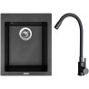 Set Sinks G29874 (drez Cube 410 Metalblack 74 + batéria Elasta Čierna matná)