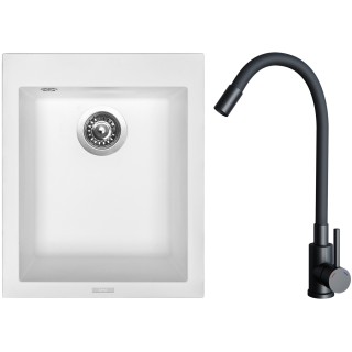 Set Sinks G29828 (drez Cube 410 Milk 28 + batéria Elasta Čierna matná)