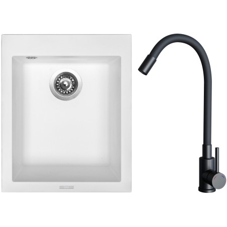 Set Sinks G29828 (drez Cube 410 Milk 28 + batéria Elasta Čierna matná)