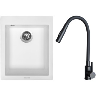 Set Sinks G29928 (drez Cube 410 Milk 28 + batéria Elasta S Čierna matná)