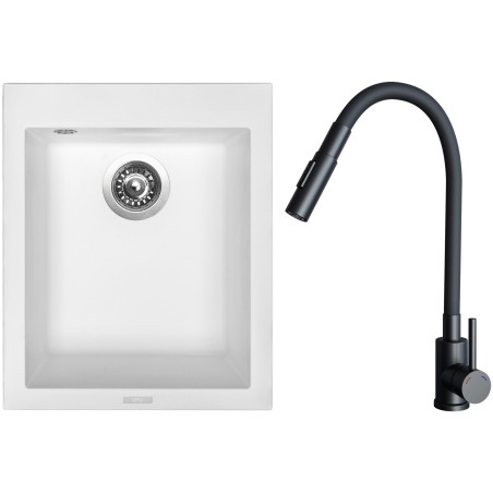 Set Sinks G29928 (drez Cube 410 Milk 28 + batéria Elasta S Čierna matná)