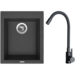 Set Sinks G29826 (drez Cube 410 Pureblack 26 + batéria Elasta Čierna matná)