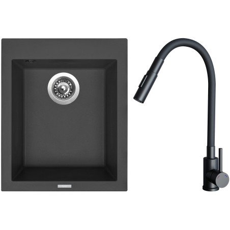 Set Sinks G29926 (drez Cube 410 Pureblack 26 + batéria Elasta S Čierna matná)