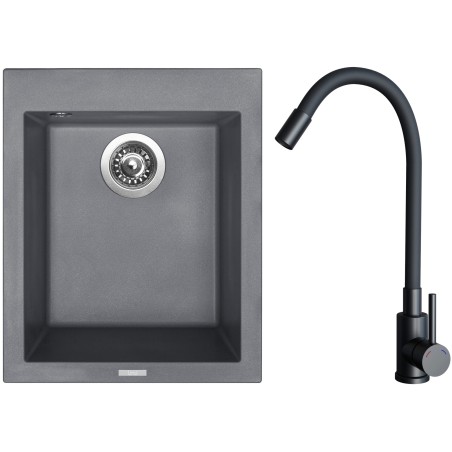 Set Sinks G29872 (drez Cube 410 Titanium 72 + batéria Elasta Čierna matná)