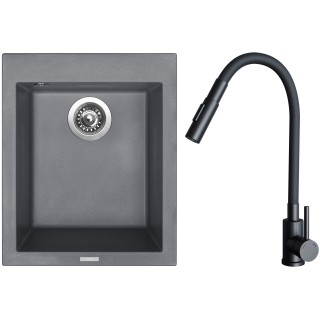 Set Sinks G29972 (drez Cube 410 Titanium 72 + batéria Elasta S Čierna matná)