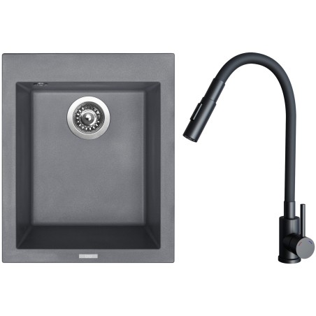 Set Sinks G29972 (drez Cube 410 Titanium 72 + batéria Elasta S Čierna matná)