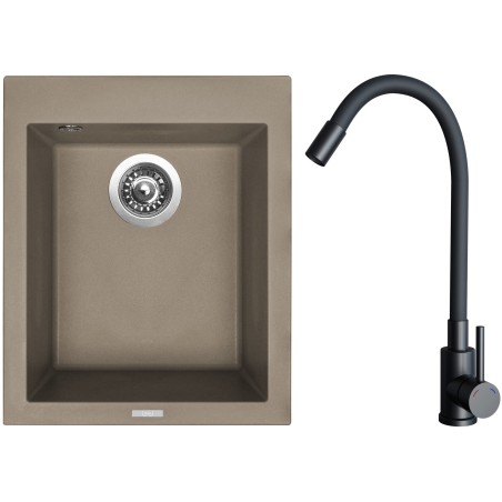 Set Sinks G29854 (drez Cube 410 Truffle 54 + batéria Elasta Čierna matná)