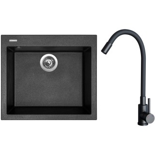 Set Sinks G30874 (drez Cube 560 Metalblack 74 + batéria Elasta Čierna matná)