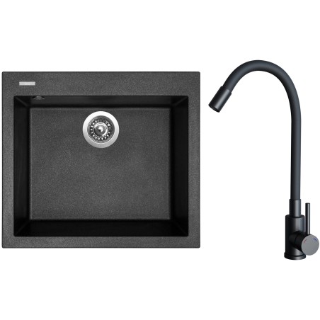 Set Sinks G30874 (drez Cube 560 Metalblack 74 + batéria Elasta Čierna matná)