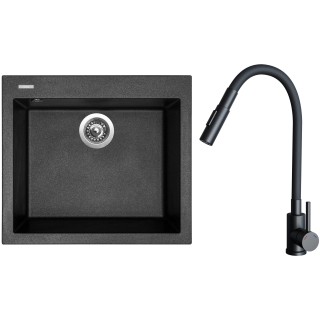 Set Sinks G30974 (drez Cube 560 Metalblack 74 + batéria Elasta S Čierna matná)