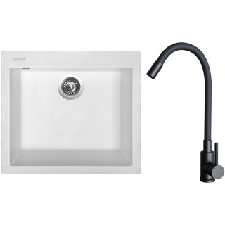 Set Sinks G30828 (drez Cube 560 Milk 28 + batéria Elasta Čierna matná)