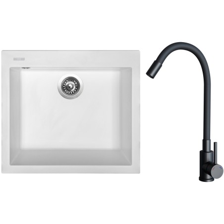 Set Sinks G30828 (drez Cube 560 Milk 28 + batéria Elasta Čierna matná)