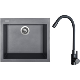 Set Sinks G30872 (drez Cube 560 Titanium 72 + batéria Elasta Čierna matná)