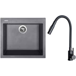 Set Sinks G30972 (drez Cube 560 Titanium 72 + batéria Elasta S Čierna matná)