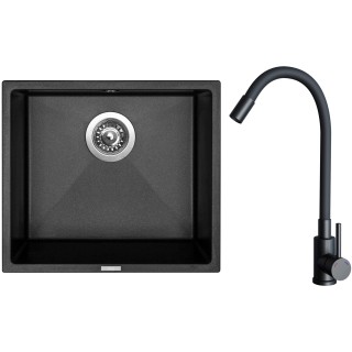 Set Sinks G31874 (drez Frame 457 Metalblack 74 + batéria Elasta Čierna matná)