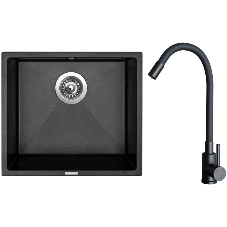 Set Sinks G31874 (drez Frame 457 Metalblack 74 + batéria Elasta Čierna matná)