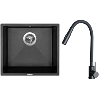Set Sinks G31974 (drez Frame 457 Metalblack 74 + batéria Elasta S Čierna matná)