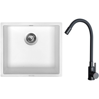 Set Sinks G31828 (drez Frame 457 Milk 28 + batéria Elasta Čierna matná)