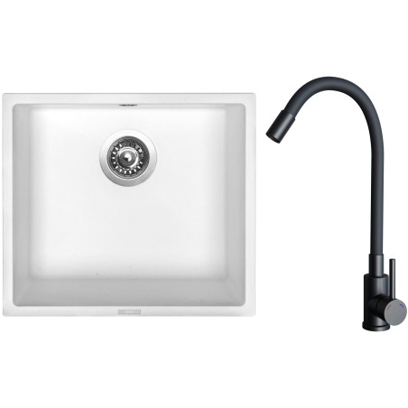 Set Sinks G31828 (drez Frame 457 Milk 28 + batéria Elasta Čierna matná)