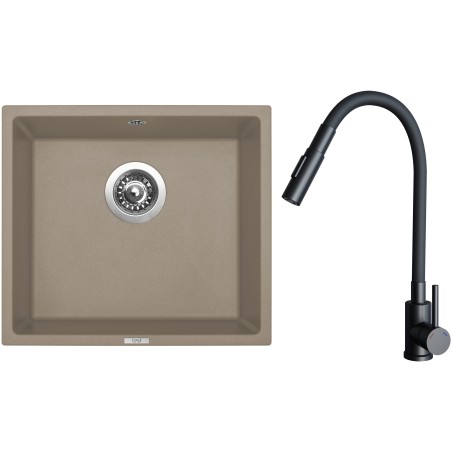 Set Sinks G31954 (drez Frame 457 Truffle 54 + batéria Elasta S Čierna matná)