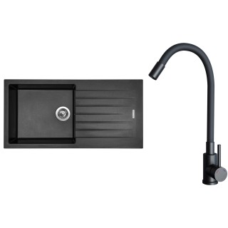 Set Sinks G33074 (drez Perfecto 1000 Metalblack 74 + batéria Elasta Čierna matná)