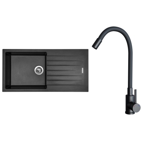 Set Sinks G33074 (drez Perfecto 1000 Metalblack 74 + batéria Elasta Čierna matná)