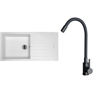 Set Sinks G33028 (drez Perfecto 1000 Milk 28 + batéria Elasta Čierna matná)