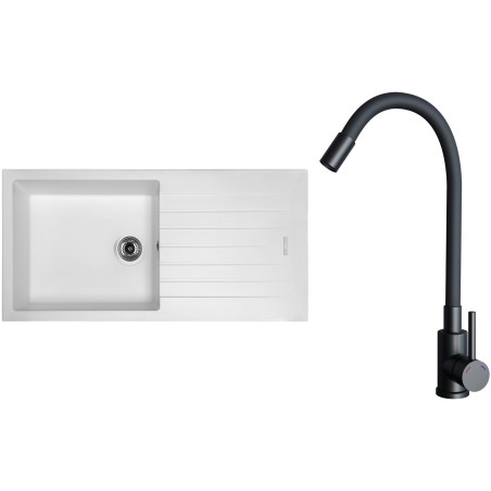 Set Sinks G33028 (drez Perfecto 1000 Milk 28 + batéria Elasta Čierna matná)