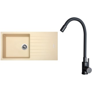 Set Sinks G33050 (drez Perfecto 1000 Sahara 50 + batéria Elasta Čierna matná)