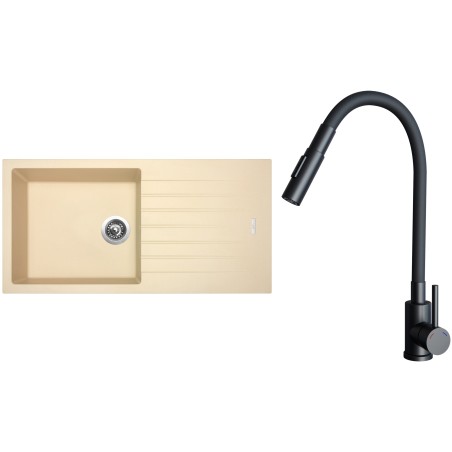 Set Sinks G33150 (drez Perfecto 1000 Sahara 50 + batéria Elasta S Čierna matná)