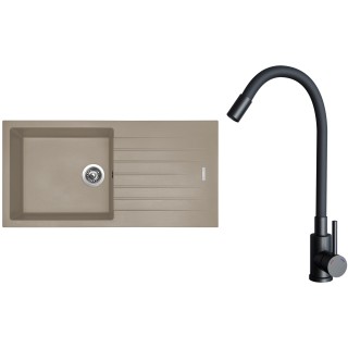 Set Sinks G33054 (drez Perfecto 1000 Truffle 54 + batéria Elasta Čierna matná)