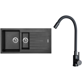 Set Sinks G33274 (drez Perfecto 1000.1 Metalblack 74 + batéria Elasta Čierna matná)