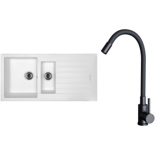 Set Sinks G33228 (drez Perfecto 1000.1 Milk 28 + batéria Elasta Čierna matná)