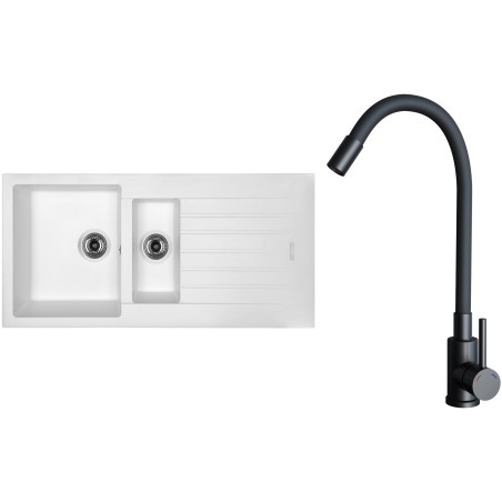 Set Sinks G33228 (drez Perfecto 1000.1 Milk 28 + batéria Elasta Čierna matná)