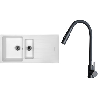 Set Sinks G33328 (drez Perfecto 1000.1 Milk 28 + batéria Elasta S Čierna matná)