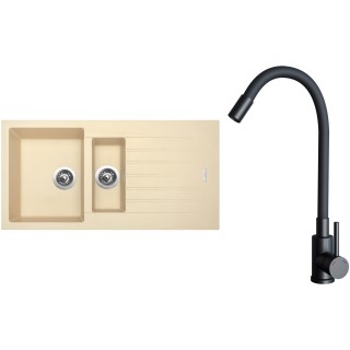 Set Sinks G33250 (drez Perfecto 1000.1 Sahara 50 + batéria Elasta Čierna matná)