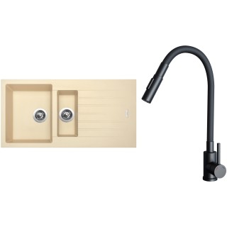 Set Sinks G33350 (drez Perfecto 1000.1 Sahara 50 + batéria Elasta S Čierna matná)