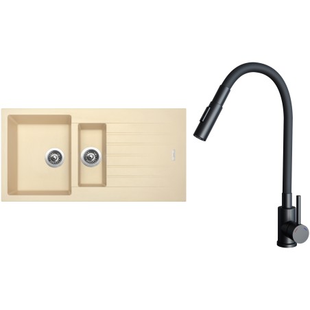 Set Sinks G33350 (drez Perfecto 1000.1 Sahara 50 + batéria Elasta S Čierna matná)
