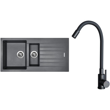 Set Sinks G33272 (drez Perfecto 1000.1 Titanium 72 + batéria Elasta Čierna matná)