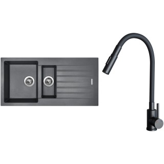 Set Sinks G33372 (drez Perfecto 1000.1 Titanium 72 + batéria Elasta S Čierna matná)