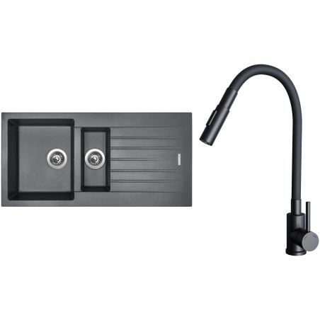 Set Sinks G33372 (drez Perfecto 1000.1 Titanium 72 + batéria Elasta S Čierna matná)