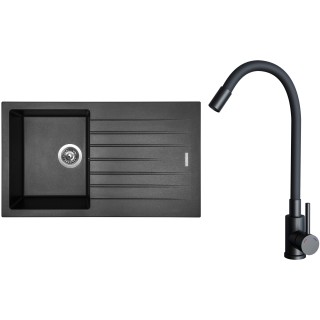 Set Sinks G33674 (drez Perfecto 860 Metalblack 74 + batéria Elasta Čierna matná)