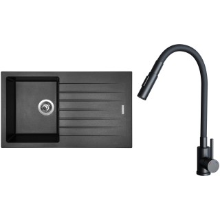 Set Sinks G33774 (drez Perfecto 860 Metalblack 74 + batéria Elasta S Čierna matná)