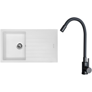 Set Sinks G33628 (drez Perfecto 860 Milk 28 + batéria Elasta Čierna matná)