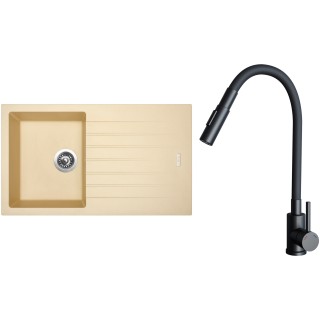 Set Sinks G33750 (drez Perfecto 860 Sahara 50 + batéria Elasta S Čierna matná)