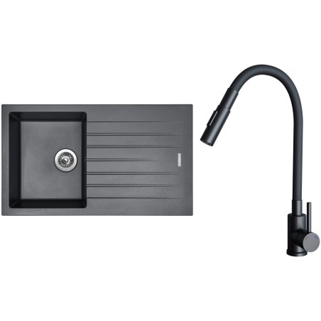 Set Sinks G33772 (drez Perfecto 860 Titanium 72 + batéria Elasta S Čierna matná)